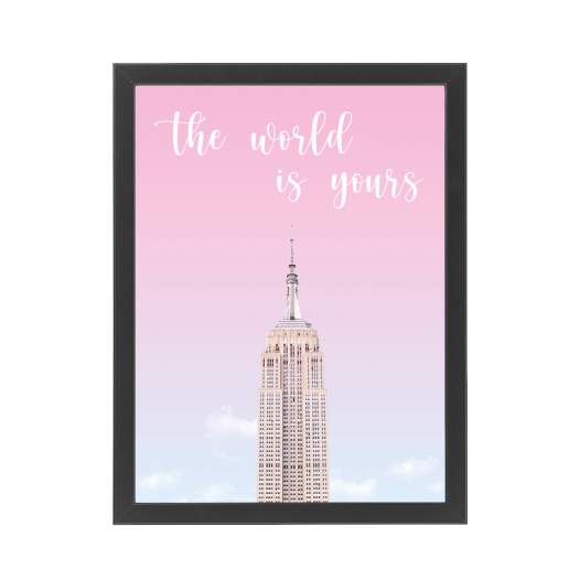 Dekoratif Tablo Empire State The World is Yours  Çerçeveli  50x70